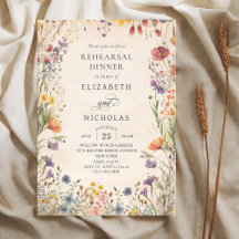 Hochzeitsprobe-Dinner-Einladung mit Vintage-Wildbl