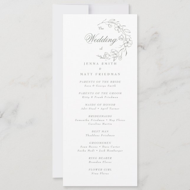 Hochzeitsprogramm (Vorderseite)