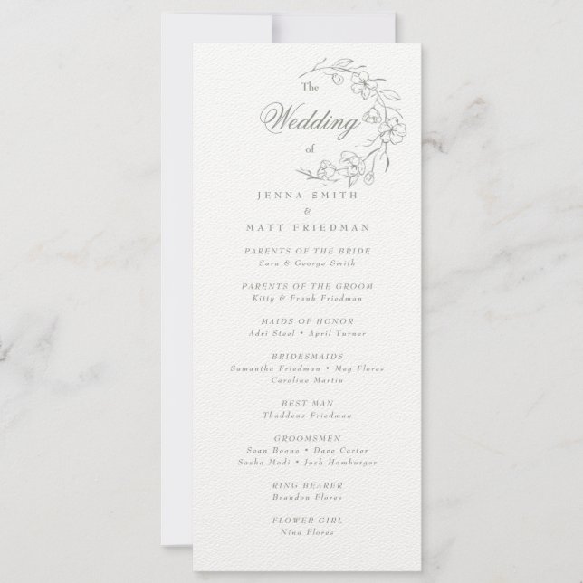 Hochzeitsprogramm (Vorderseite)