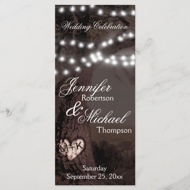 Hochzeitsprogramm | Baum mit Party Lights Programm (Vorderseite)
