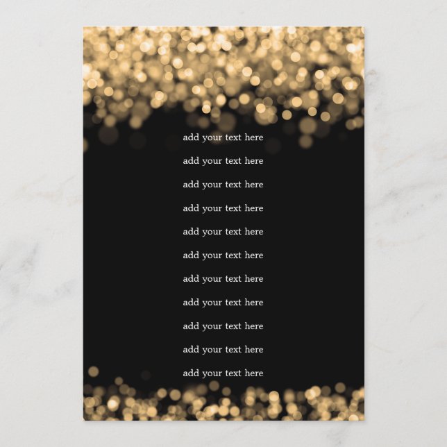 Hochzeitsprogramm Beipackzettel Gold Lights Programm (Vorderseite)