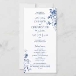 Hochzeitsprogramm Blaue Vintage Blume