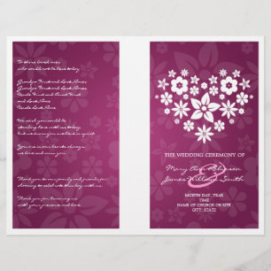 Hochzeitsprogramm Blumenkohl Berry Pink