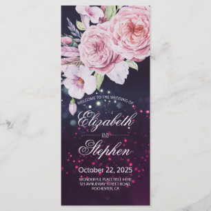 Hochzeitsprogramm Boho Blumenzauber Lila Lichter Programm