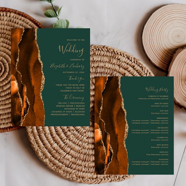 Hochzeitsprogramm Budget Rost Achat Dunkelgrün (Von Creator hochgeladen)