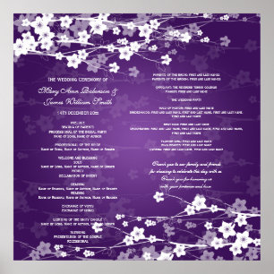 Hochzeitsprogramm Cherry Blossom Lila Poster