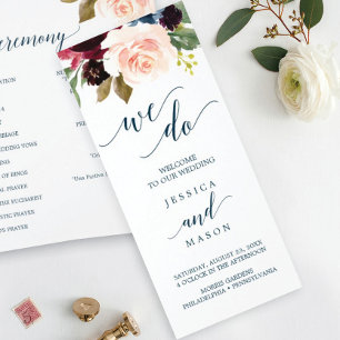 Hochzeitsprogramm der Burgundy Navy