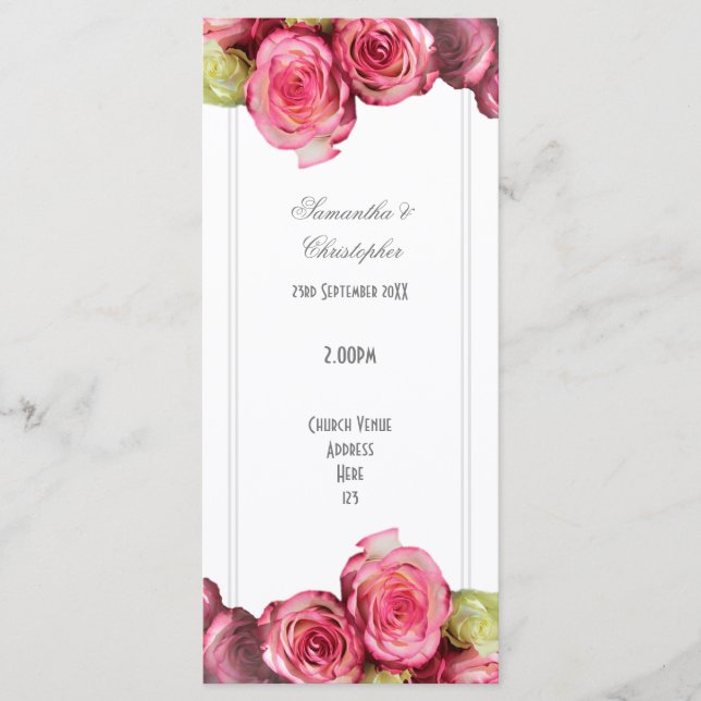 Hochzeitsprogramm der Rosa-Rosa-Kirche Programm (Vorderseite)