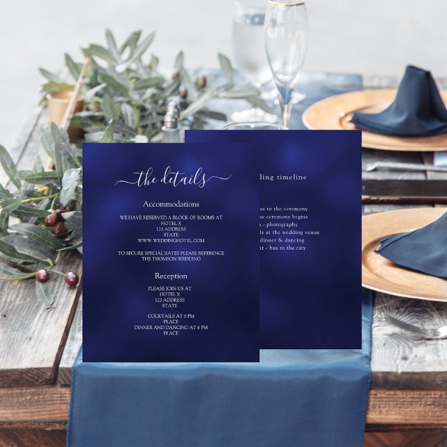 Hochzeitsprogramm Details in Marineblau (Von Creator hochgeladen)