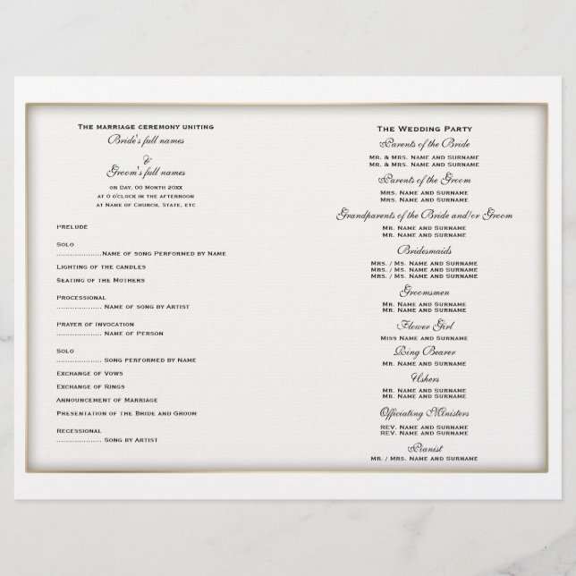 Hochzeitsprogramm (drei) (Vorderseite)