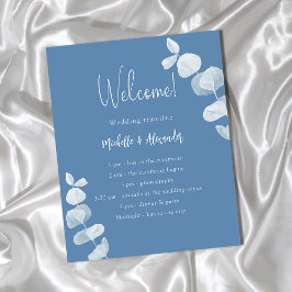 Hochzeitsprogramm "Dusty blue eucalyptus"
