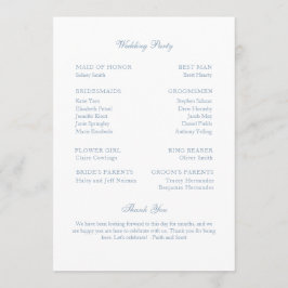 Hochzeitsprogramm Dusty Blue Monogram Wreath Programm