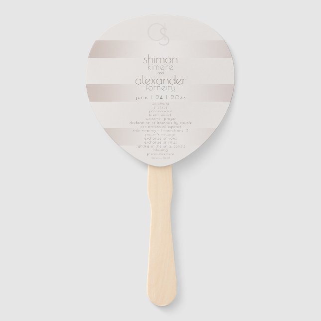 Hochzeitsprogramm Elegante Moderne Perlmutt Fächer (Vorderseite)