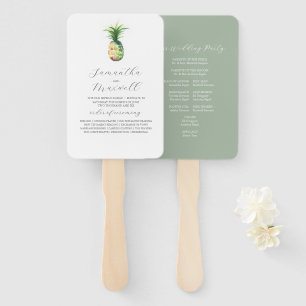 Hochzeitsprogramm Fans Wasserfarben Ananas Fächer
