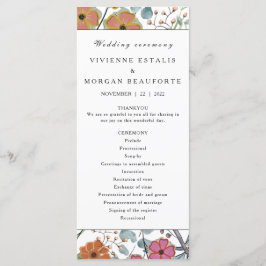 Hochzeitsprogramm Frühjahrsflorale Grenz rosa Blum Programm