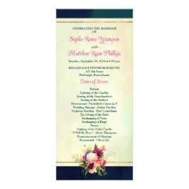 Hochzeitsprogramm für aquamarine, Marine, Green, G Werbekarte