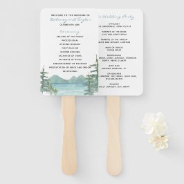 Hochzeitsprogramm für Bergsee-Thema Fächer