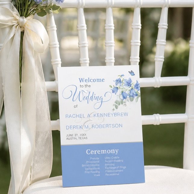 Hochzeitsprogramm für Blaublumen Einladung (Von Creator hochgeladen)