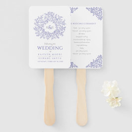 Hochzeitsprogramm für blaue Blätter Fächer