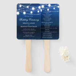 Hochzeitsprogramm für blaue Nacht und Silberlampen Fächer