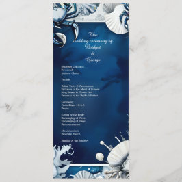 Hochzeitsprogramm für blaue und weiße Küsten Programm