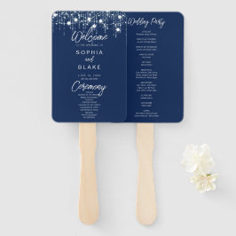 Hochzeitsprogramm für blaue und weiße Lichter Fächer