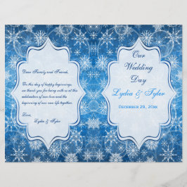 Hochzeitsprogramm für Blaue und Weiße Schneeflocke