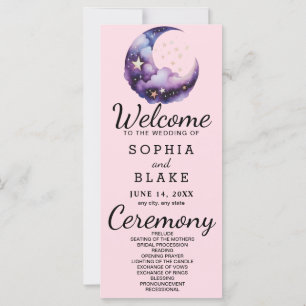 Hochzeitsprogramm für Blauen und Lila Halbmond
