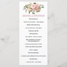 Hochzeitsprogramm für Blumenblüten und Rose Programm