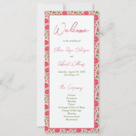 Hochzeitsprogramm für blutrosa Blume