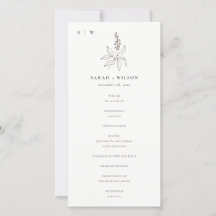 Hochzeitsprogramm für Botanische Blumenkizze