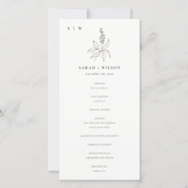 Hochzeitsprogramm für Botanische Blumenkizze Dankeskarte