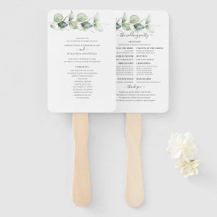 Hochzeitsprogramm für Botanische Eukalyptus-Pflanz Fächer