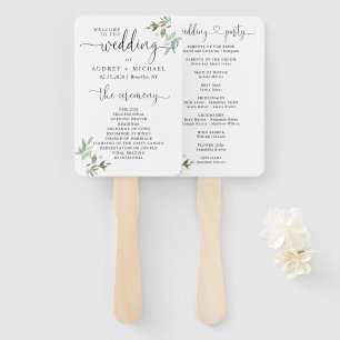 Hochzeitsprogramm für botanische Pflanzen Fächer