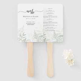 Hochzeitsprogramm für botanische Pflanzen Fächer