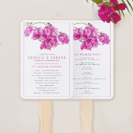 Hochzeitsprogramm für Bougainvillea Fächer