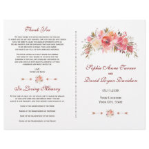 Hochzeitsprogramm für Burgundy Marsala Floral Antl