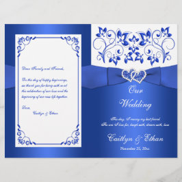 Hochzeitsprogramm für Cobalt Blue, White Floral He