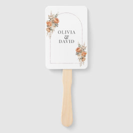 Hochzeitsprogramm für Coral and Peach Dry Blume Fächer