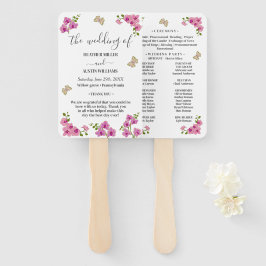 Hochzeitsprogramm für delikate Lila Orchideen Fächer