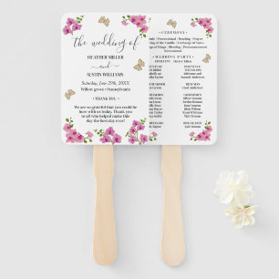 Hochzeitsprogramm für delikate Lila Orchideen Fächer