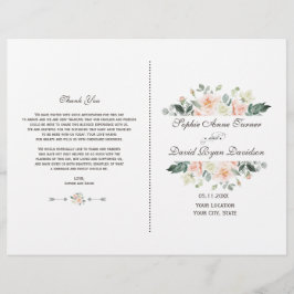 Hochzeitsprogramm für Delikatessen, Weißcreme-Blum