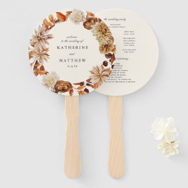 Hochzeitsprogramm für die Blumen-Erde-Tones im ele Fächer