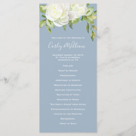 Hochzeitsprogramm für Dusty Blue Spring Floral Peo Programm