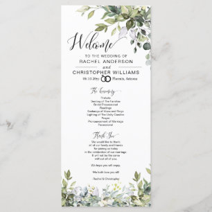Hochzeitsprogramm für Elegant-Grünen-Kalligrafie Menükarte