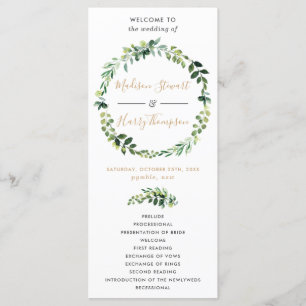 Hochzeitsprogramm für Elegant-Grünen Programm