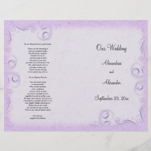 Hochzeitsprogramm für Elegant Lilac Scrollwork