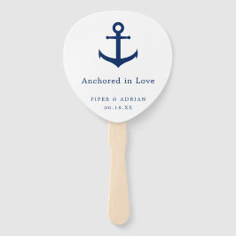 Hochzeitsprogramm für Elegant Nautical Navy Blue A Fächer