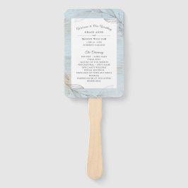 Hochzeitsprogramm für elegante Silver Botanical Bl Fächer
