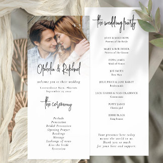 Hochzeitsprogramm für elegantes Foto-Overlay Einladung